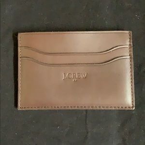 J.Crew card carrier brown leather